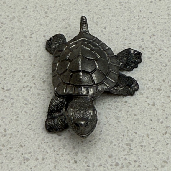 Vintage Spoontiques Tiny Pewter Turtle Figurine Miniature - Picture 5 of 9